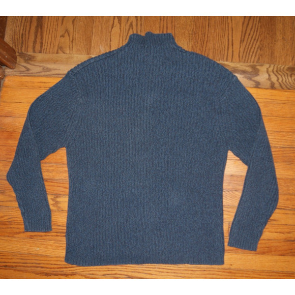 Vintage 90s St Johns Bay Blue Ribbed Mock Neck Mens 2XL Sweater Made Australia - Picture 4 of 8